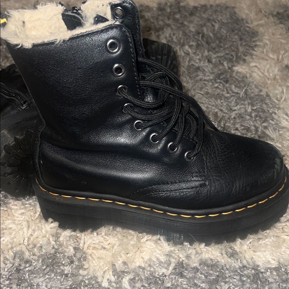 Dr. Marten’s size men’s 4 women’s 5.5/6 Jadon style platform Black Leather Boots - Picture 6 of 7